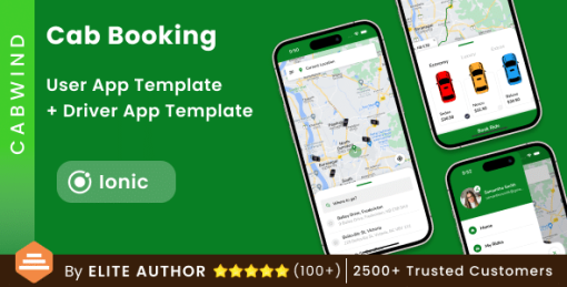 Taxi App | Cab Booking App | Rider App + Driver App | Ionic | CabWind