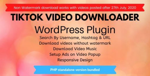 TikTok Video Downloader without Watermark - WordPress Plugin