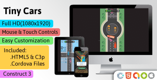 Tiny Cars - HTML5 Game (Construct 3 | C3p) - Arcade Game str8face