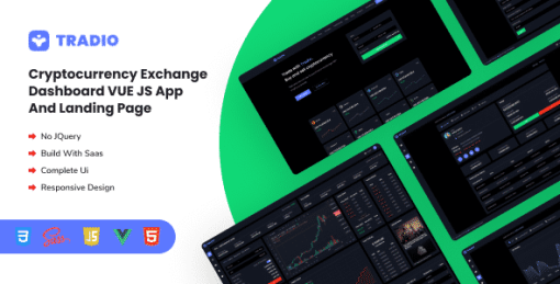 Tradio - Cryptocurrency Exchange Vue App Dashboard