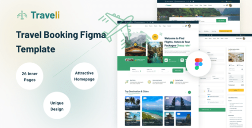 Traveli- Travel booking figma Template