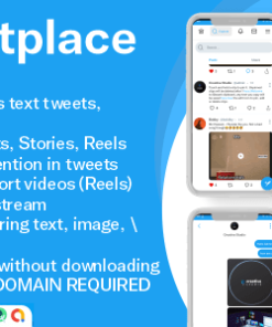 Tweetplace - Twitter clone social network app Follow, Chat, Tweet, Live, Reels + Firebase + Admob