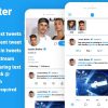 Tweetster - Twitter clone social network app Follow Chat Tweet Live android studio + firebase +admob