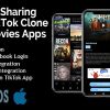 Video Sharing App + TikTok Clone + Movies, Live Streaming, TV Series - 3 Apps Flutter Templates