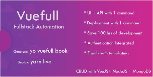 Vue Fullstack Automation - Database CRUD Generator using VueJS, NodeJS, MongoDB