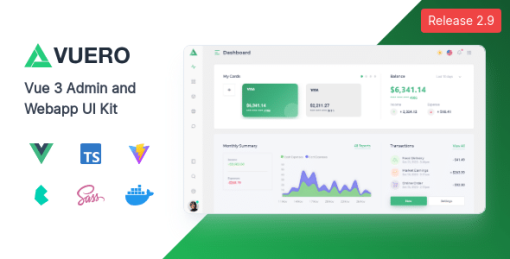 Vuero - VueJS 3 Admin and Webapp UI Kit
