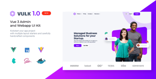Vulk - Multipurpose Vue 3 SSR Sass Landing Pages UI Kit