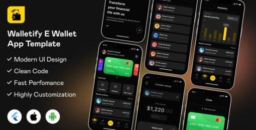 Walletify App UI Template | Personal Finance Management App in Flutter | SmartWallet App Template