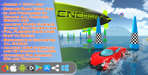 Water Floating Car Stunt Game Unity 3D