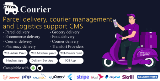 We Courier - Courier and logistics management CMS with Merchant,Delivery app