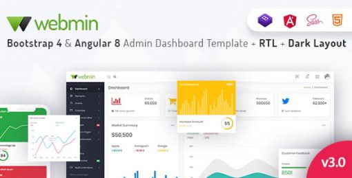 Webmin - Bootstrap 4 & Angular 8 Admin Dashboard Template