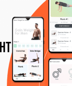 Weight Gain for Men -Flutter - Android & iOS App -Workout App - Fitness App