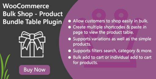 WooCommerce Bulk Shop - Product Bundle Table Plugin