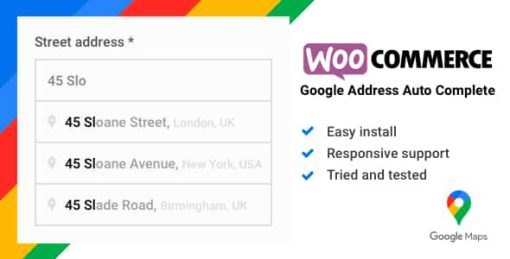 WooCommerce Google Address Auto Complete