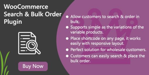 WooCommerce Search And Bulk Order Plugin