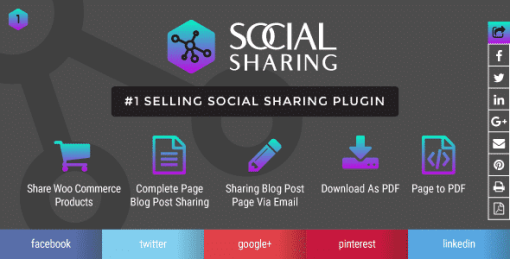 Wordpress social sharing and print page post to pdf plugin
