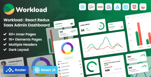Workload | React Redux BS5 Project Management Admin Dashboard