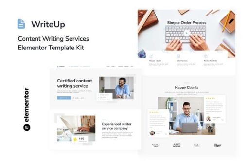 WriteUp - Content Writing Services Elementor Template Kit