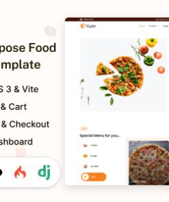 Yum - Next, Laravel, PHP, Codeigniter, Django Tailwind CSS Food Client & Admin Template